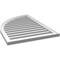 Ekena Millwork Quarter Round Top Left Surface Mount PVC Gable Vent w/ 2"W x 1-1/2"P Brickmould Frame, 26"W x 38"H GVPQL26X3802SF - alternate 2